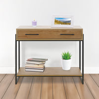 Consolle Da Ingresso Con 2 Cassetti e Ripiano Mobiletto Corridoio Scarpiera Portachiavi e Accessori Stile Industrial Legno Metallo Mobile Tavoli Per Divano