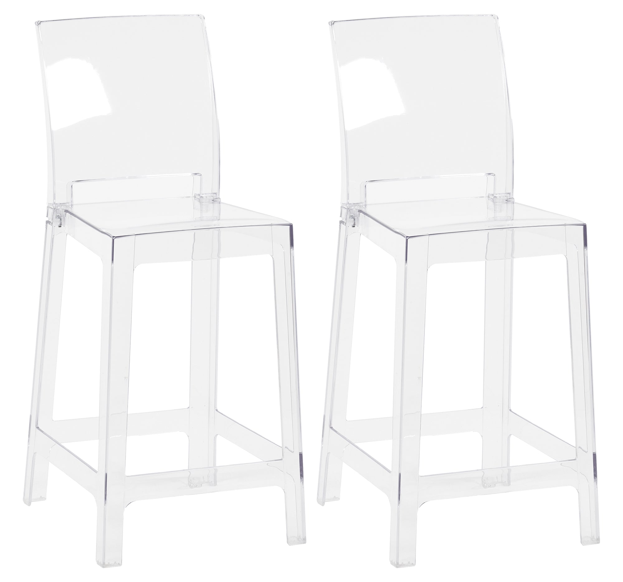 Set Di 2 Sgabelli Cucina Trasparenti In Policarbonato Sgabello Da Bar Seduta Ergonomica Resistenti Design Moderno Schienale Incurvato Sedie Penisola Cucina