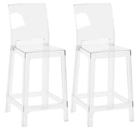 Set Di 2 Sgabelli Cucina Trasparenti In Policarbonato Sgabello Da Bar Seduta Ergonomica Resistenti Design Moderno Schienale Incurvato Sedie Penisola Cucina