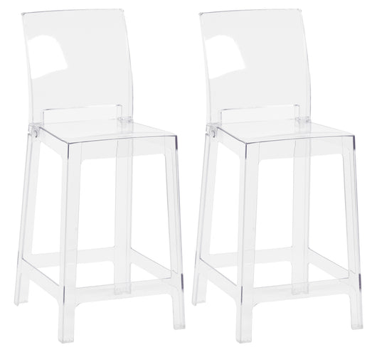 Set Di 2 Sgabelli Cucina Trasparenti In Policarbonato Sgabello Da Bar Seduta Ergonomica Resistenti Design Moderno Schienale Incurvato Sedie Penisola Cucina