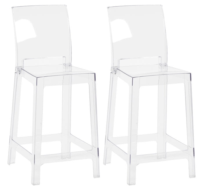 Set Di 2 Sgabelli Cucina Trasparenti In Policarbonato Sgabello Da Bar Seduta Ergonomica Resistenti Design Moderno Schienale Incurvato Sedie Penisola Cucina