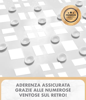 Prodotto Italiano Di Qualità Tappeto Per Doccia o Vasca 2 Misure Disponibili Grande Antiscivolo Con Ventose Antifumma Tappeti Bagno Lavabili In Lavatrice BPA free Tappetino  Per doccia - Alisma