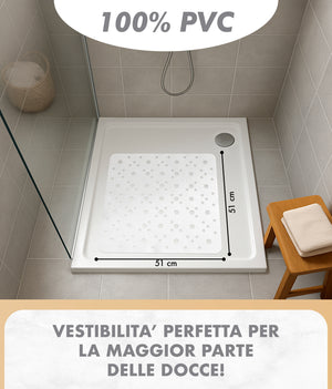 Prodotto Italiano Di Qualità Tappeto Per Doccia o Vasca 2 Misure Disponibili Grande Antiscivolo Con Ventose Antifumma Tappeti Bagno Lavabili In Lavatrice BPA free Tappetino  Per doccia - Orchidea