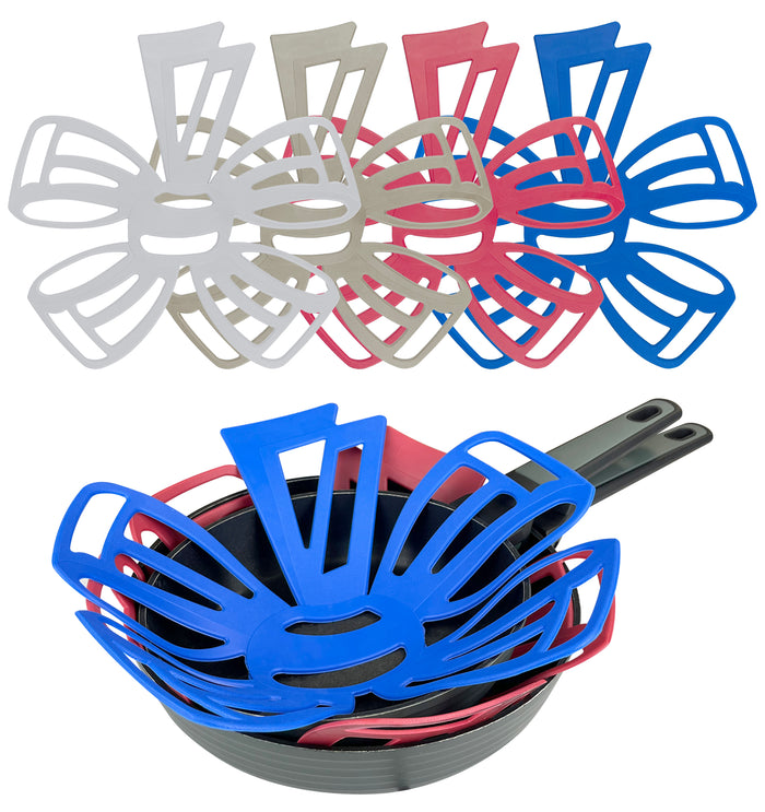 Set 4 Pezzi Salva Padelle In Pvc Proteggi Pentole Graffi Urti Separatori Cucina Pentole Tappetini Sottopentola Divisori Colorati Antigraffio Prodotto Italiano