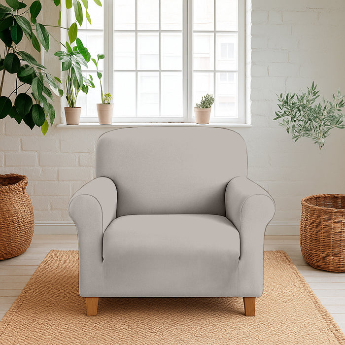 Copridivano In Velluto Elegante Impermeabile Tessuto Elasticizzato Antimacchia Copripoltrona Salva Divano Due Tre Posti Cover Sofà Universale Certificato Oekotex Antigraffio Animali  Grigio - Copripoltrona