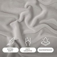 Copridivano In Velluto Elegante Impermeabile Tessuto Elasticizzato Antimacchia Copripoltrona Salva Divano Due Tre Posti Cover Sofà Universale Certificato Oekotex Antigraffio Animali  Grigio - Copripoltrona