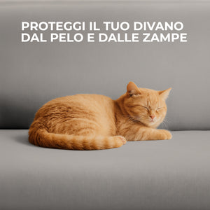 Copridivano In Velluto Elegante Impermeabile Tessuto Elasticizzato Antimacchia Copripoltrona Salva Divano Due Tre Posti Cover Sofà Universale Certificato Oekotex Antigraffio Animali  Grigio - Copripoltrona