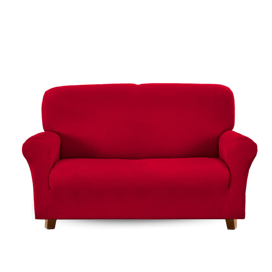 Copridivano In Velluto Elegante Impermeabile Tessuto Elasticizzato Antimacchia Copripoltrona Salva Divano Due Tre Posti Cover Sofà Universale Certificato Oekotex Antigraffio Animali  Bordeaux - Divano 2 posti