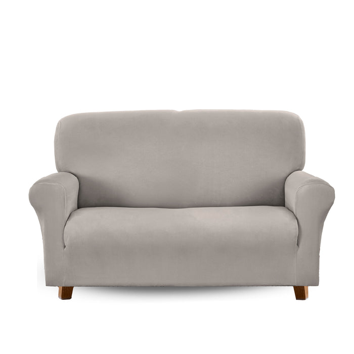 Copridivano In Velluto Elegante Impermeabile Tessuto Elasticizzato Antimacchia Copripoltrona Salva Divano Due Tre Posti Cover Sofà Universale Certificato Oekotex Antigraffio Animali  Grigio - Divano 2 posti