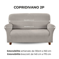 Copridivano In Velluto Elegante Impermeabile Tessuto Elasticizzato Antimacchia Copripoltrona Salva Divano Due Tre Posti Cover Sofà Universale Certificato Oekotex Antigraffio Animali  Grigio - Divano 2 posti
