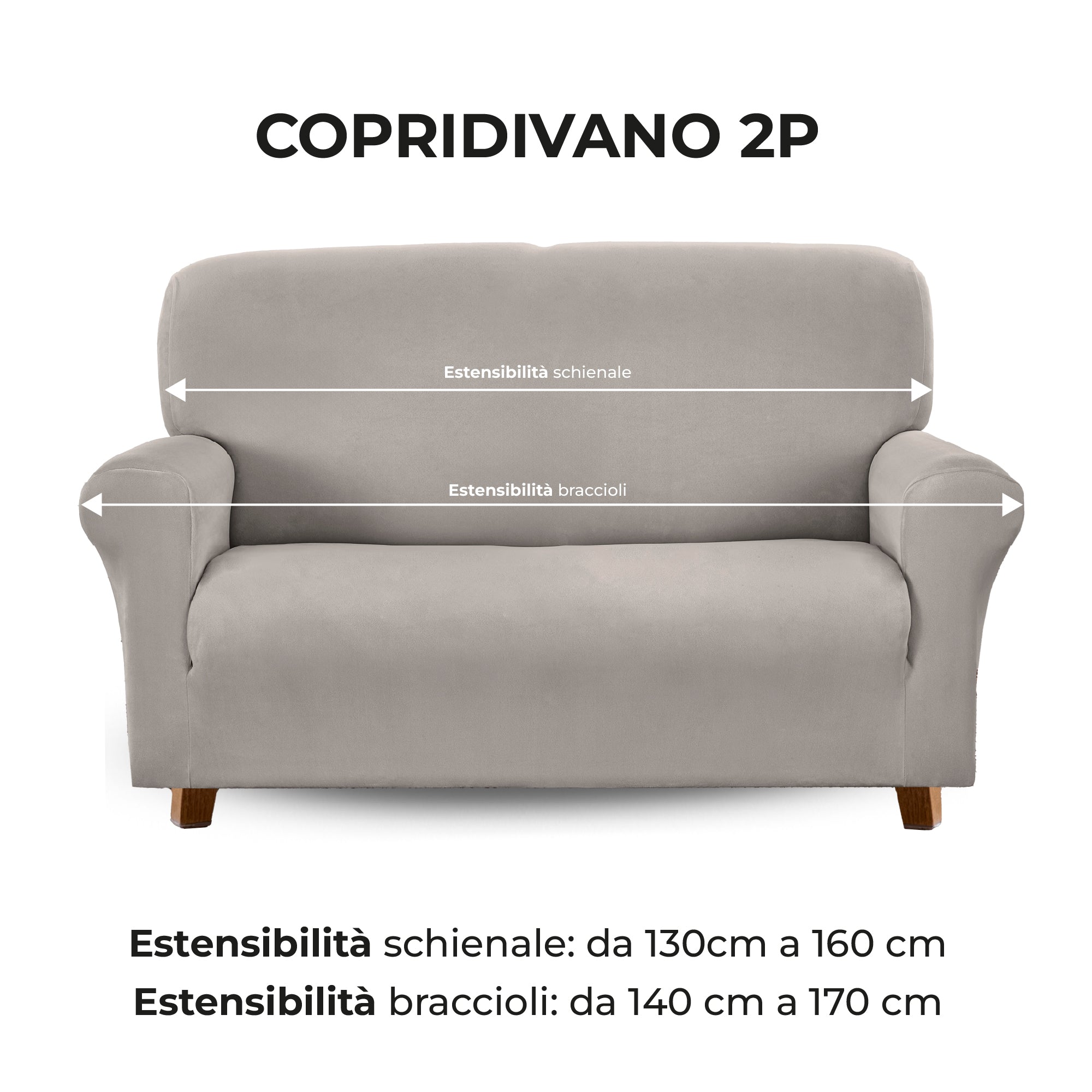 Copridivano In Velluto Elegante Impermeabile Tessuto Elasticizzato Antimacchia Copripoltrona Salva Divano Due Tre Posti Cover Sofà Universale Certificato Oekotex Antigraffio Animali  Grigio - Divano 2 posti