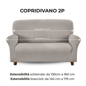 Copridivano In Velluto Elegante Impermeabile Tessuto Elasticizzato Antimacchia Copripoltrona Salva Divano Due Tre Posti Cover Sofà Universale Certificato Oekotex Antigraffio Animali  Grigio - Divano 2 posti