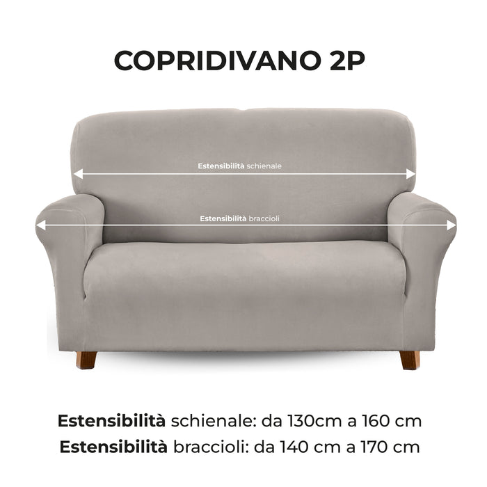 Copridivano In Velluto Elegante Impermeabile Tessuto Elasticizzato Antimacchia Copripoltrona Salva Divano Due Tre Posti Cover Sofà Universale Certificato Oekotex Antigraffio Animali  Grigio - Divano 2 posti