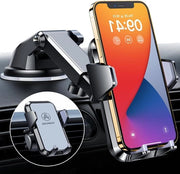 Supporto Auto per Telefono Mobili 2024 Aggiornato - Materiale Anti-Slip in Silicone - Funzione 3-in-1 con Ventilazione - Rotazione 360° - Adatto per iPhone 15 Pro