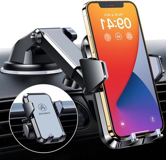 Supporto Auto per Telefono Mobili 2024 Aggiornato - Materiale Anti-Slip in Silicone - Funzione 3-in-1 con Ventilazione - Rotazione 360° - Adatto per iPhone 15 Pro
