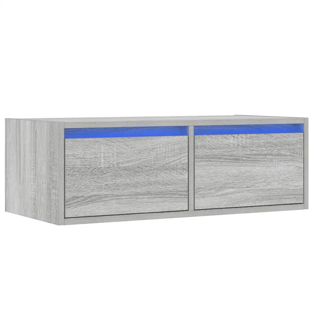 vidaXL Mobile Porta TV con Luci LED Grigio Sonoma 75x35,5x25 cm