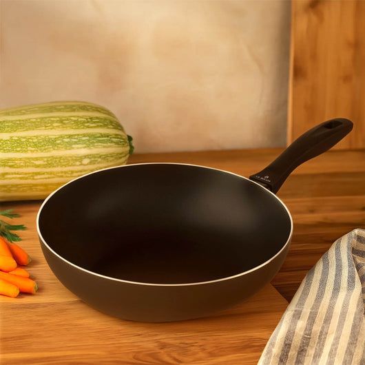 Wok Padella In Alluminio 28 Cm Per Induzione Rivestimento Antiaderente Pentola Saltapasta Tutti Piani Cottura Gas Piastra Vetroceramica Lavabile In Lavastoviglie Pentola Alta