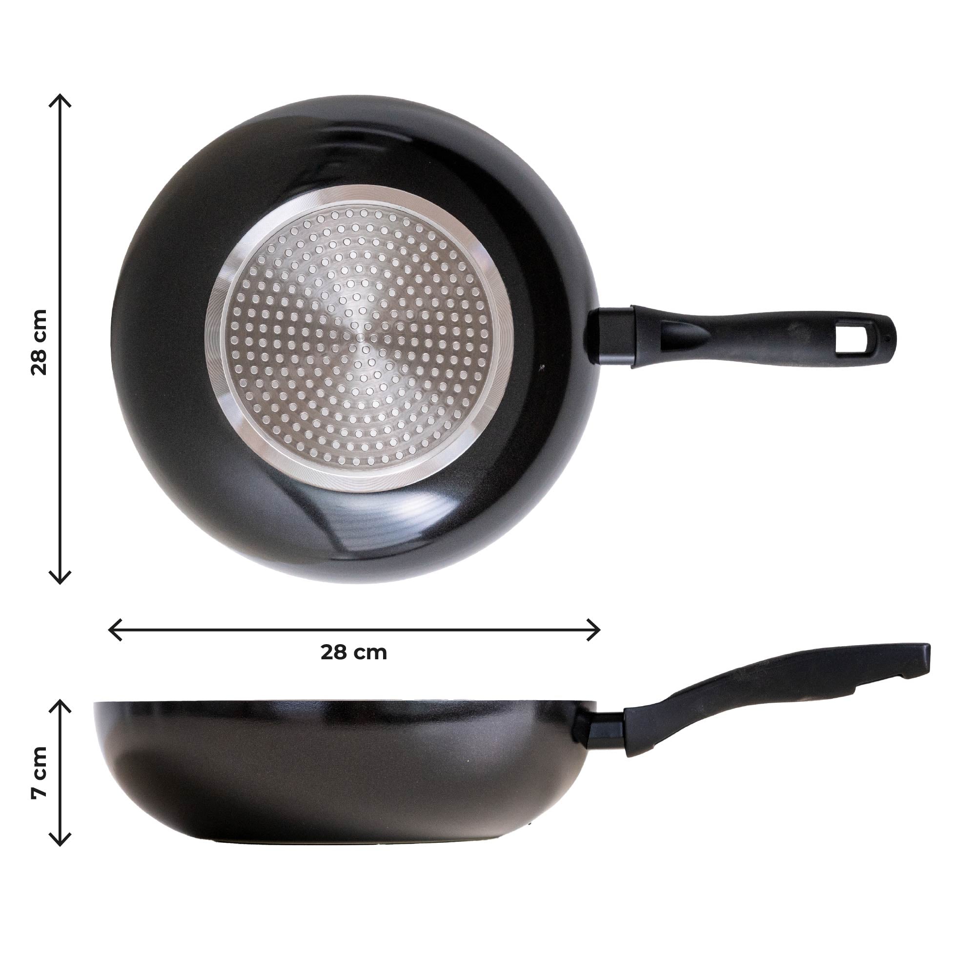 Wok Padella In Alluminio 28 Cm Per Induzione Rivestimento Antiaderente Pentola Saltapasta Tutti Piani Cottura Gas Piastra Vetroceramica Lavabile In Lavastoviglie Pentola Alta