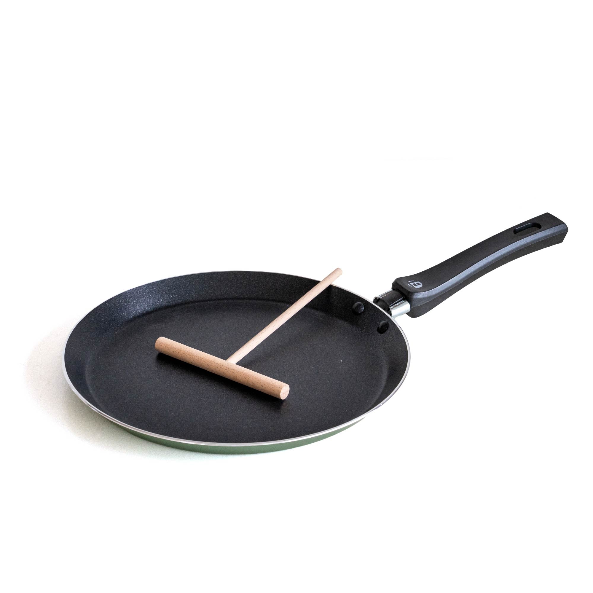 Crepiera In Alluminio 26 Cm Per Induzione Antiaderente Ideale Per Crepes Pancake Uova Tutti i Piani Cottura Gas Piastre Vetroceramica Con Distributore Di Impasti Certificata Contatto Alimentare