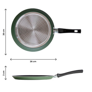 Crepiera In Alluminio 26 Cm Per Induzione Antiaderente Ideale Per Crepes Pancake Uova Tutti i Piani Cottura Gas Piastre Vetroceramica Con Distributore Di Impasti Certificata Contatto Alimentare