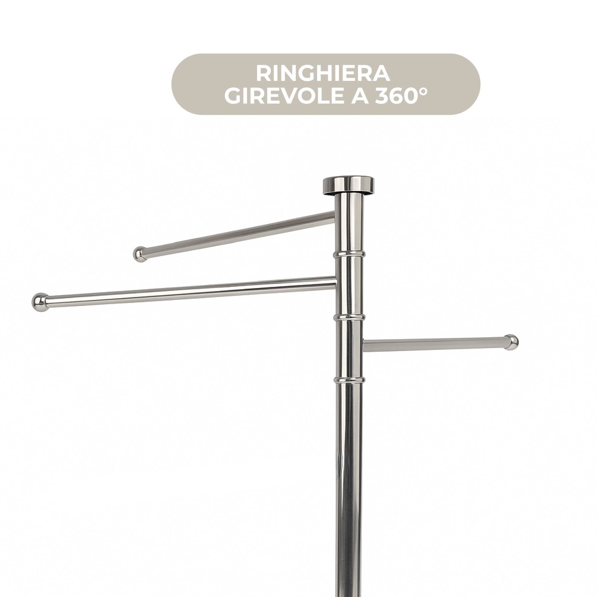 Piantana In Acciaio Inox Porta Asciugamani Da Terra 3 Bracci Girevoli 22x87 Cm Organizer Accessori Bagno Porta Stendi Salviette Bagno Moderno Elegante Stendi Indumenti