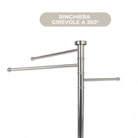 Piantana In Acciaio Inox Porta Asciugamani Da Terra 3 Bracci Girevoli 22x87 Cm Organizer Accessori Bagno Porta Stendi Salviette Bagno Moderno Elegante Stendi Indumenti