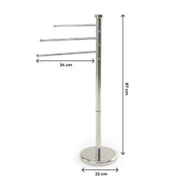 Piantana In Acciaio Inox Porta Asciugamani Da Terra 3 Bracci Girevoli 22x87 Cm Organizer Accessori Bagno Porta Stendi Salviette Bagno Moderno Elegante Stendi Indumenti