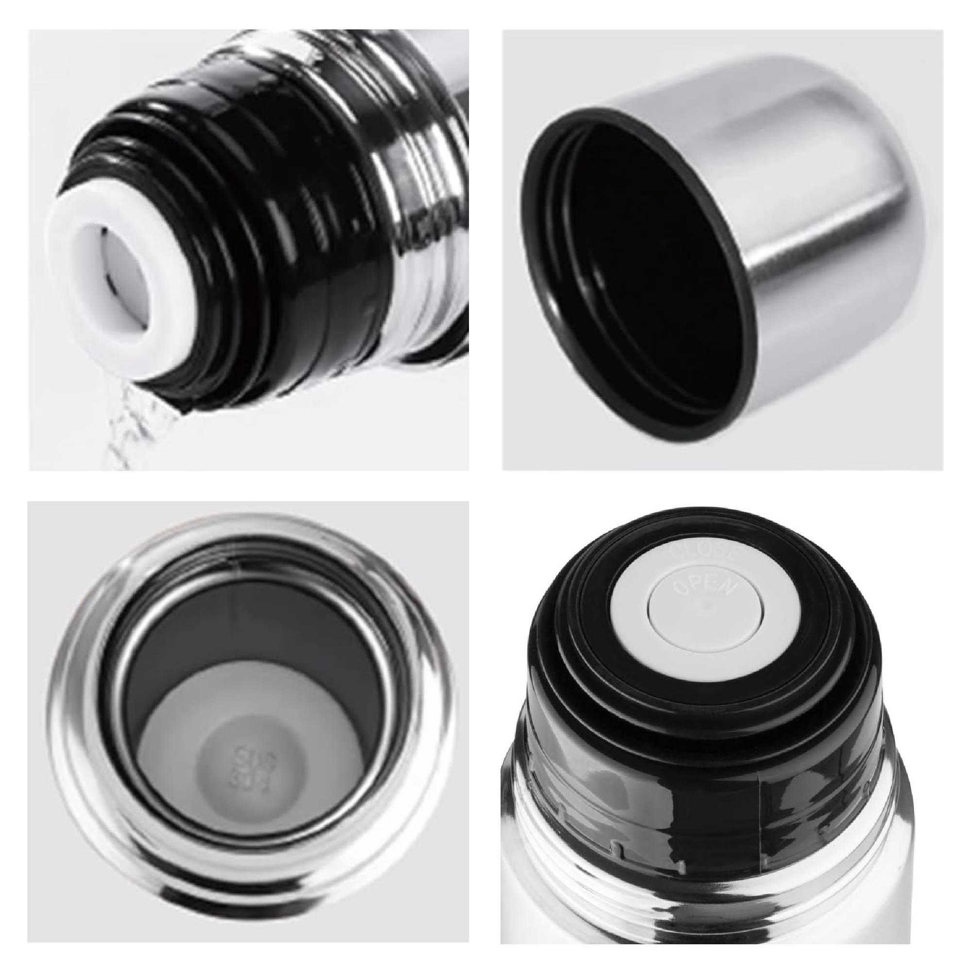 Termos Caffè In Acciaio Inox Borraccia Termica Doppia Parete Bevande Calde Fredde Thermos Senza Bpa Con Tappo Ermetico Bottiglia Viaggio Lavoro Sport 500 ml