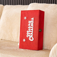 Cassetta Portabottiglia In Legno Idea Regalo Natale Contenitore Vino 2 Misure Disponibili Singola Doppia Scatola Bottiglie Vino 750 Ml Scritta Merry Christmas Regali Di Natale Rosso - Doppia
