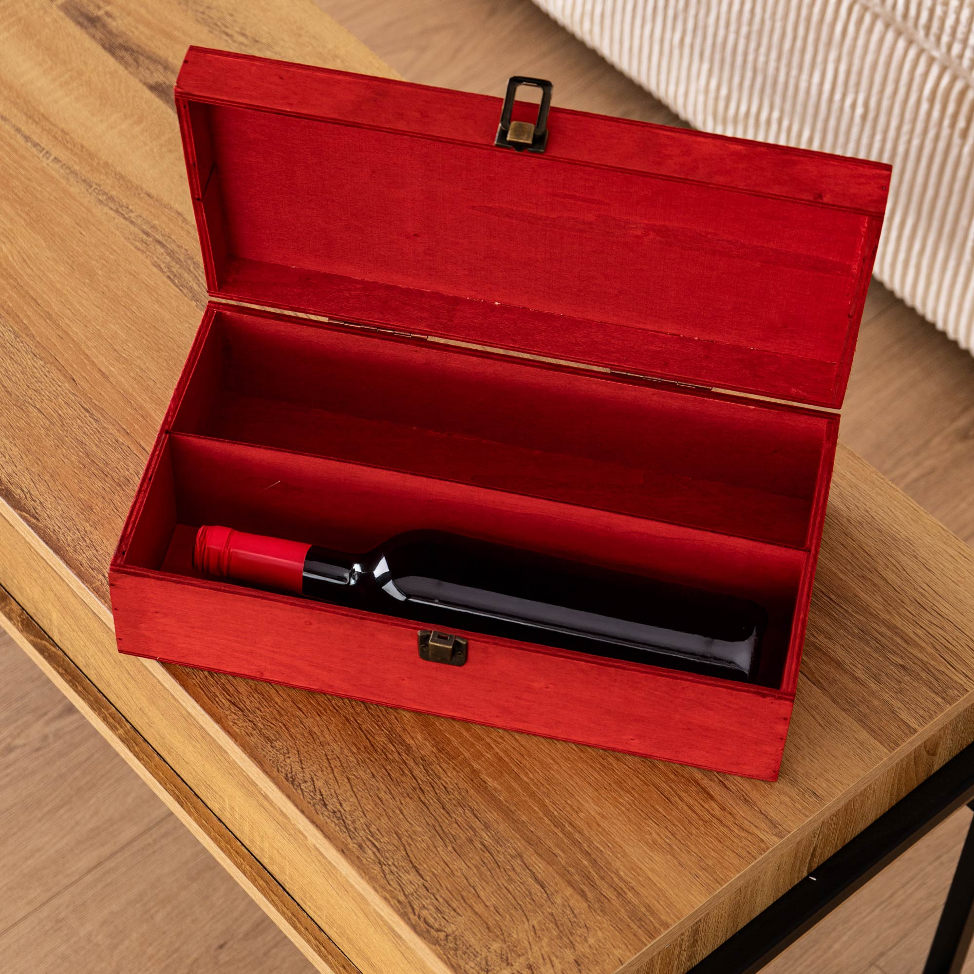 Cassetta Portabottiglia In Legno Idea Regalo Natale Contenitore Vino 2 Misure Disponibili Singola Doppia Scatola Bottiglie Vino 750 Ml Scritta Merry Christmas Regali Di Natale Rosso - Doppia