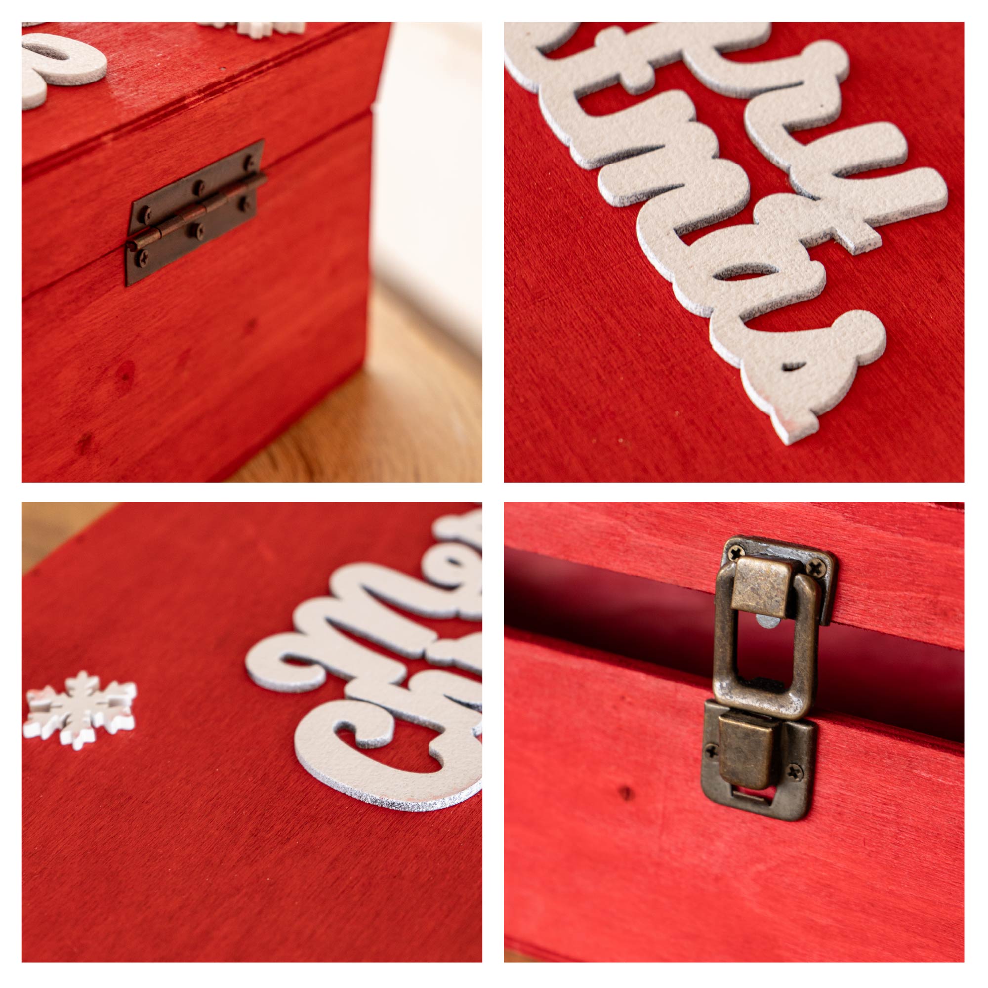 Cassetta Portabottiglia In Legno Idea Regalo Natale Contenitore Vino 2 Misure Disponibili Singola Doppia Scatola Bottiglie Vino 750 Ml Scritta Merry Christmas Regali Di Natale Rosso - Doppia