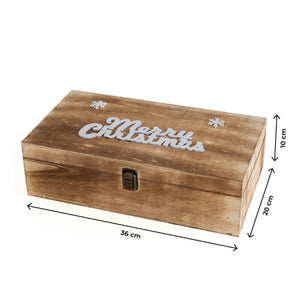 Cassetta Portabottiglia In Legno Idea Regalo Natale Contenitore Vino 2 Misure Disponibili Singola Doppia Scatola Bottiglie Vino 750 Ml Scritta Merry Christmas Regali Di Natale Naturale - Doppia