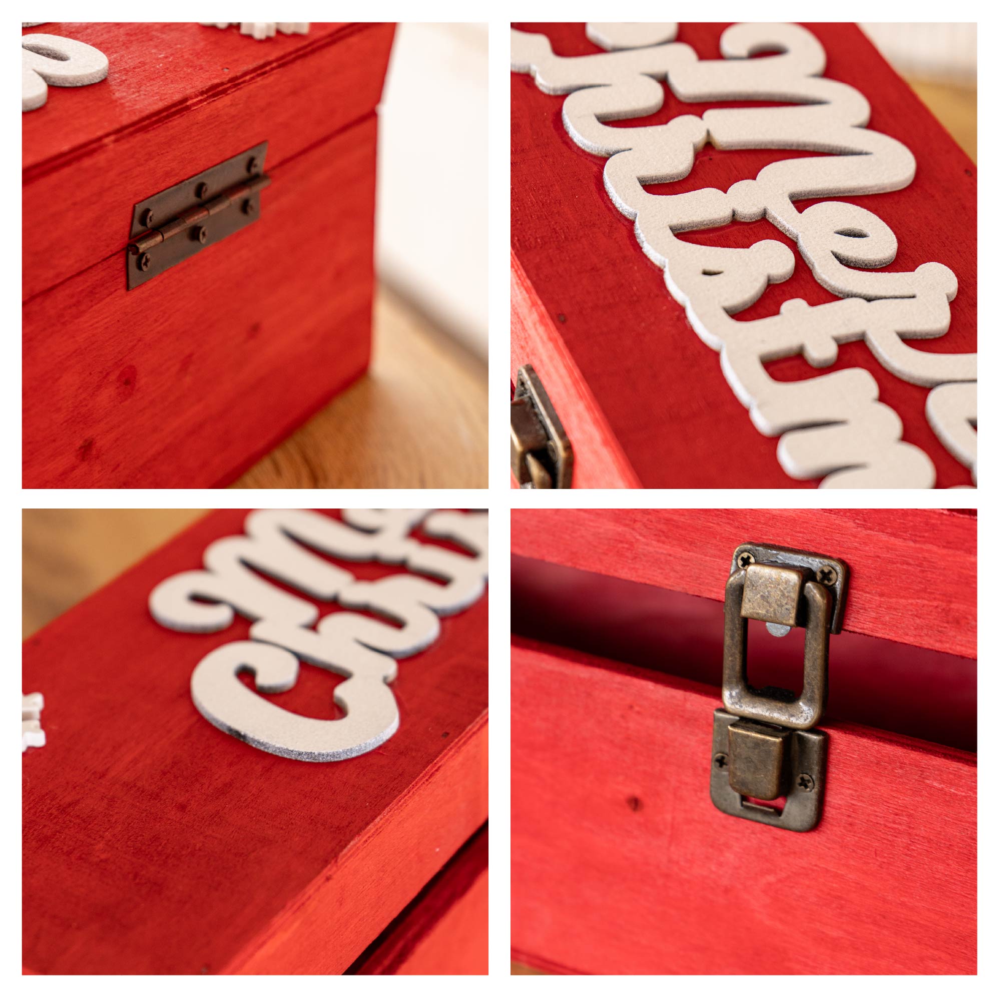 Cassetta Portabottiglia In Legno Idea Regalo Natale Contenitore Vino 2 Misure Disponibili Singola Doppia Scatola Bottiglie Vino 750 Ml Scritta Merry Christmas Regali Di Natale Rosso - Singola