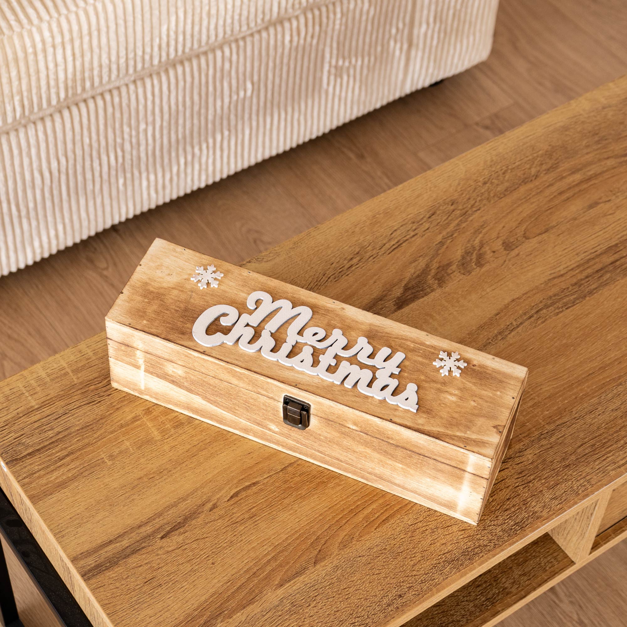 Cassetta Portabottiglia In Legno Idea Regalo Natale Contenitore Vino 2 Misure Disponibili Singola Doppia Scatola Bottiglie Vino 750 Ml Scritta Merry Christmas Regali Di Natale Naturale - Singola