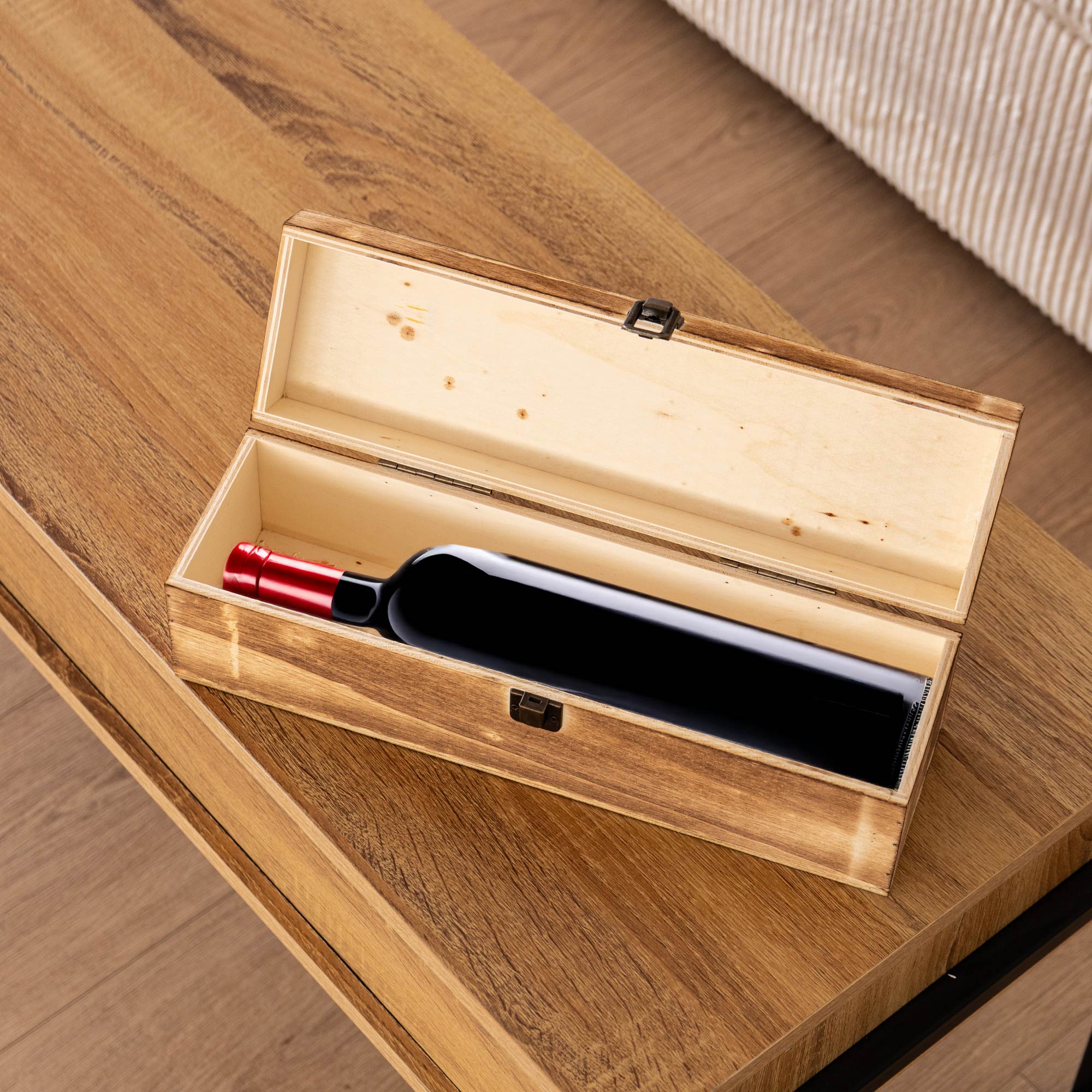 Cassetta Portabottiglia In Legno Idea Regalo Natale Contenitore Vino 2 Misure Disponibili Singola Doppia Scatola Bottiglie Vino 750 Ml Scritta Merry Christmas Regali Di Natale Naturale - Singola