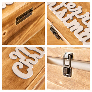 Cassetta Portabottiglia In Legno Idea Regalo Natale Contenitore Vino 2 Misure Disponibili Singola Doppia Scatola Bottiglie Vino 750 Ml Scritta Merry Christmas Regali Di Natale Naturale - Singola