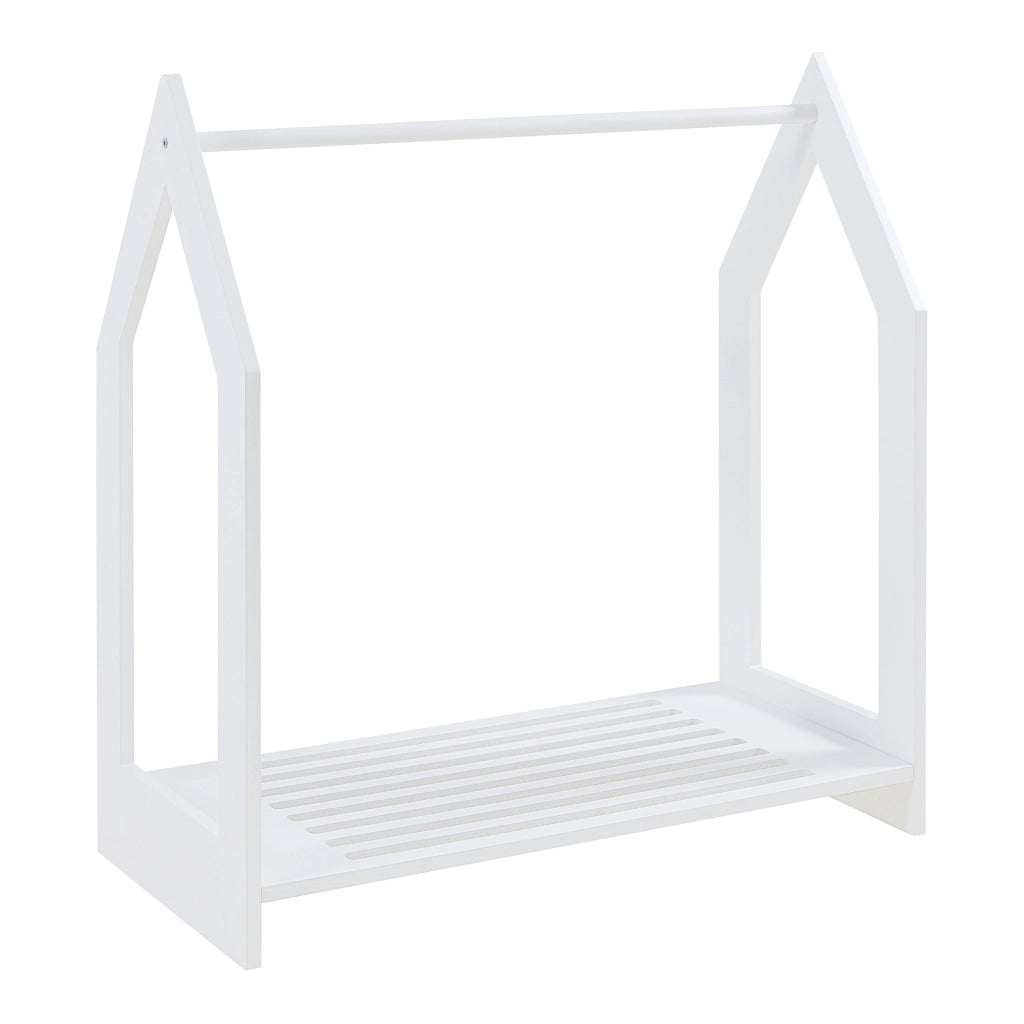 Appendiabiti Langeskov a Forma di Casetta Porta Abiti per Bambini 78x75x35 cm Bianco [en.casa]