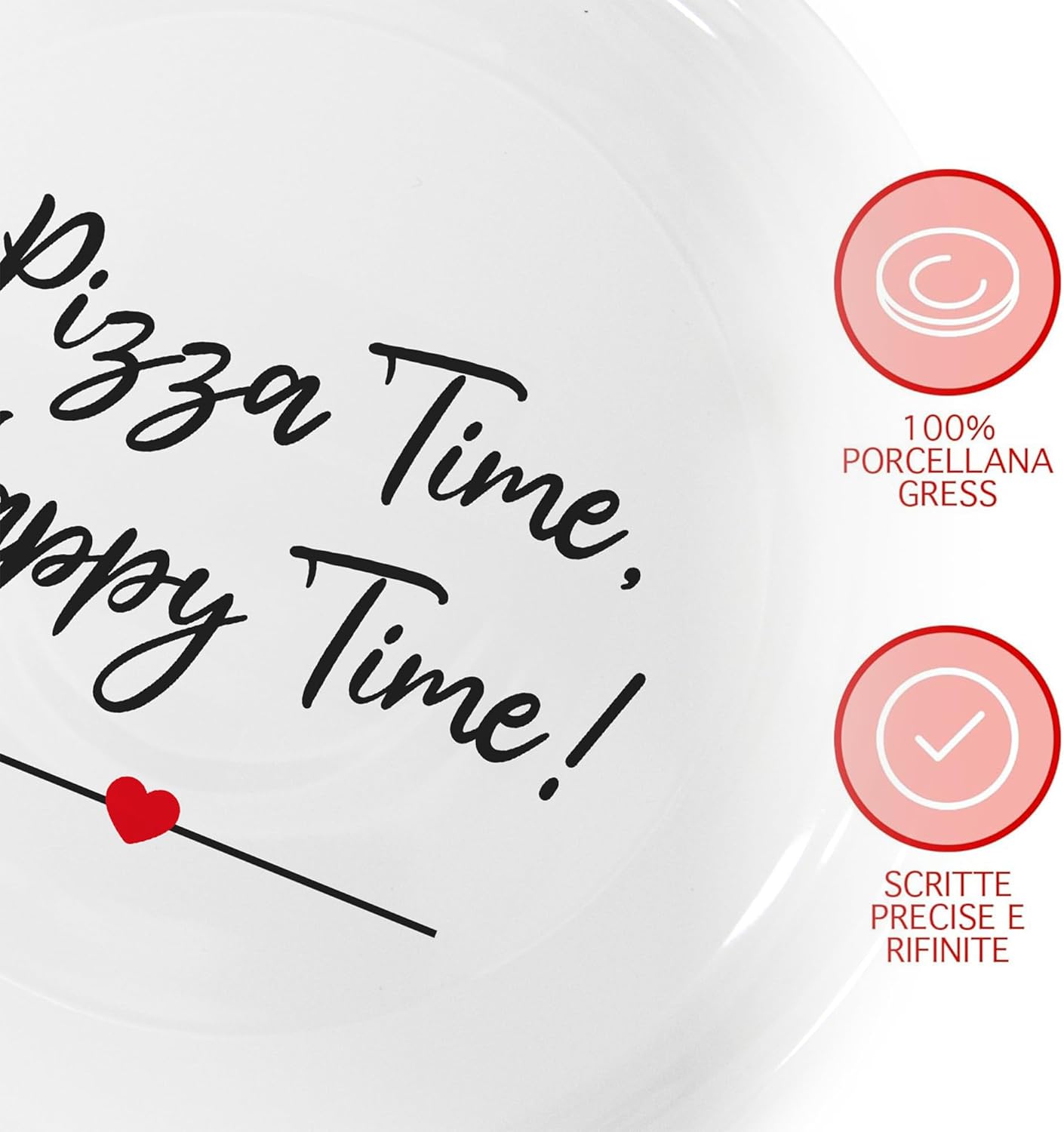 Set Di 6 Pezzi Piatti Per Pizza Grandi In Porcellana Piatto Cucina Pizze Piatti Piani Xxl Decorati Con Scritte