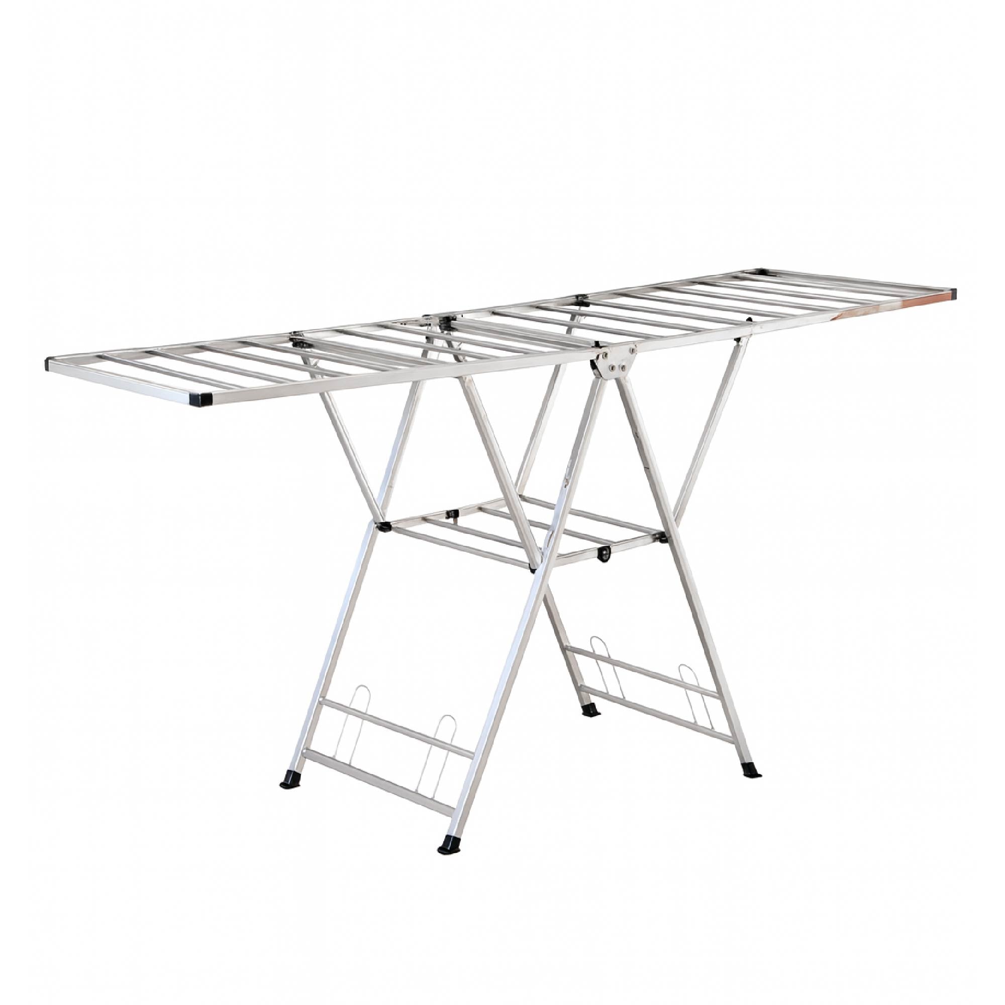 Stendibiancheria In Acciaio Inox 180 Cm Pieghevole Stendino Robusto Griglia Antipiega Portatile Per Uso Interno Esterno Piedini Antiscivolo Salvaspazio Stenditoio