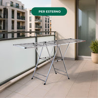 Stendibiancheria In Acciaio Inox 180 Cm Pieghevole Stendino Robusto Griglia Antipiega Portatile Per Uso Interno Esterno Piedini Antiscivolo Salvaspazio Stenditoio
