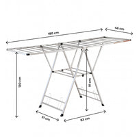 Stendibiancheria In Acciaio Inox 180 Cm Pieghevole Stendino Robusto Griglia Antipiega Portatile Per Uso Interno Esterno Piedini Antiscivolo Salvaspazio Stenditoio