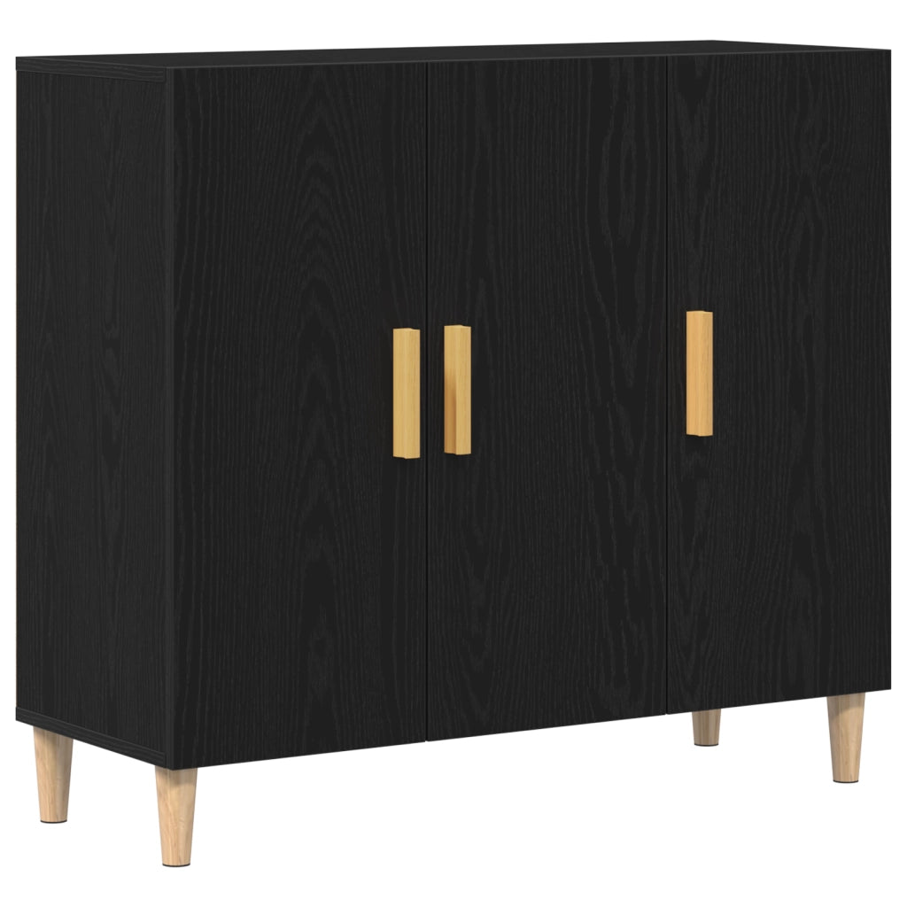Sideboard  Nero Rovere 90x34x80 cm in Legno Compresso