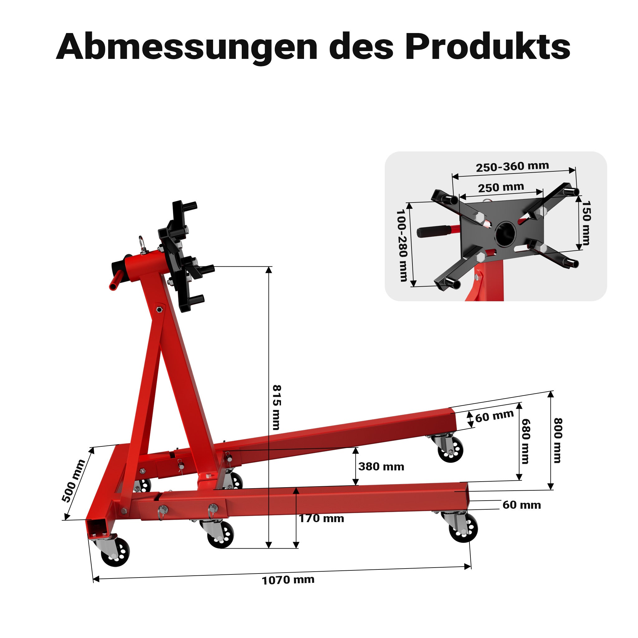 Cavalletto di sostegno per motore max 900 kg Sollevatore motore