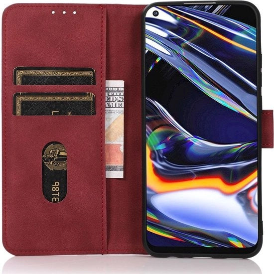 Copriphone Retro Wallet per Moto G51 in Rosso