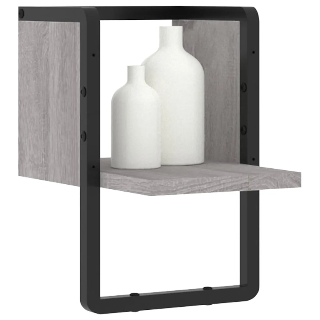 Mensola a parete | Scaffale a parete | Ripiano a parete con Asta Grigio Sonoma 20x25x30 cm