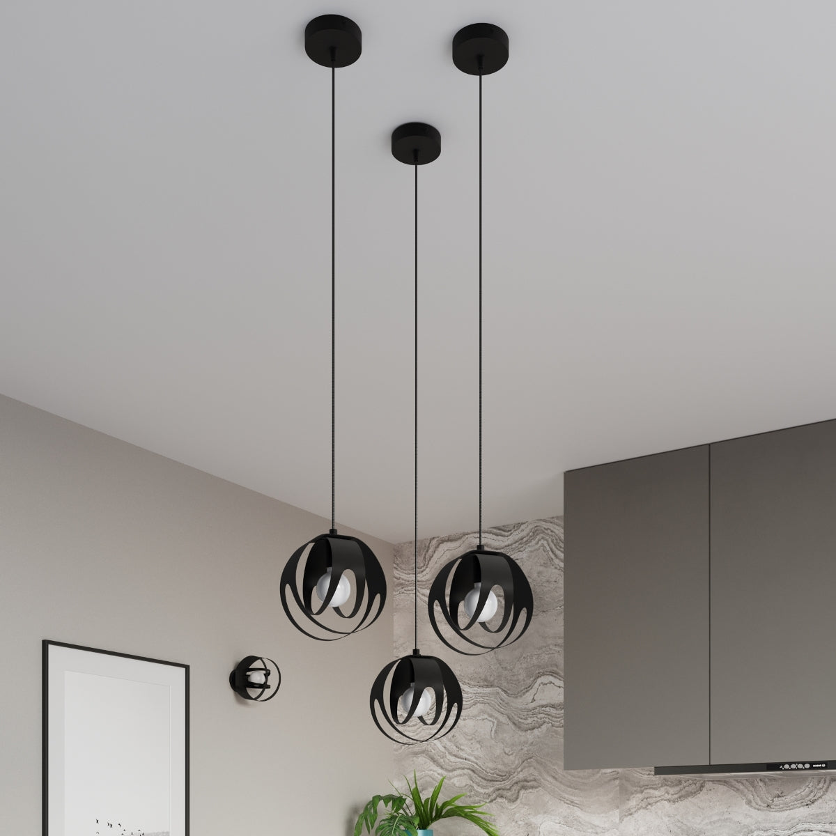 Lampada da soffitto TULOS nero