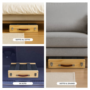 Rampa per Cani Pieghevole Antiscivolo in Legno – Altezza Regolabile fino a 53 cm – Rampa Portatile per Auto, Letto e Divano – Ideale per Cani Anziani e Cuccioli fino a 20 kg