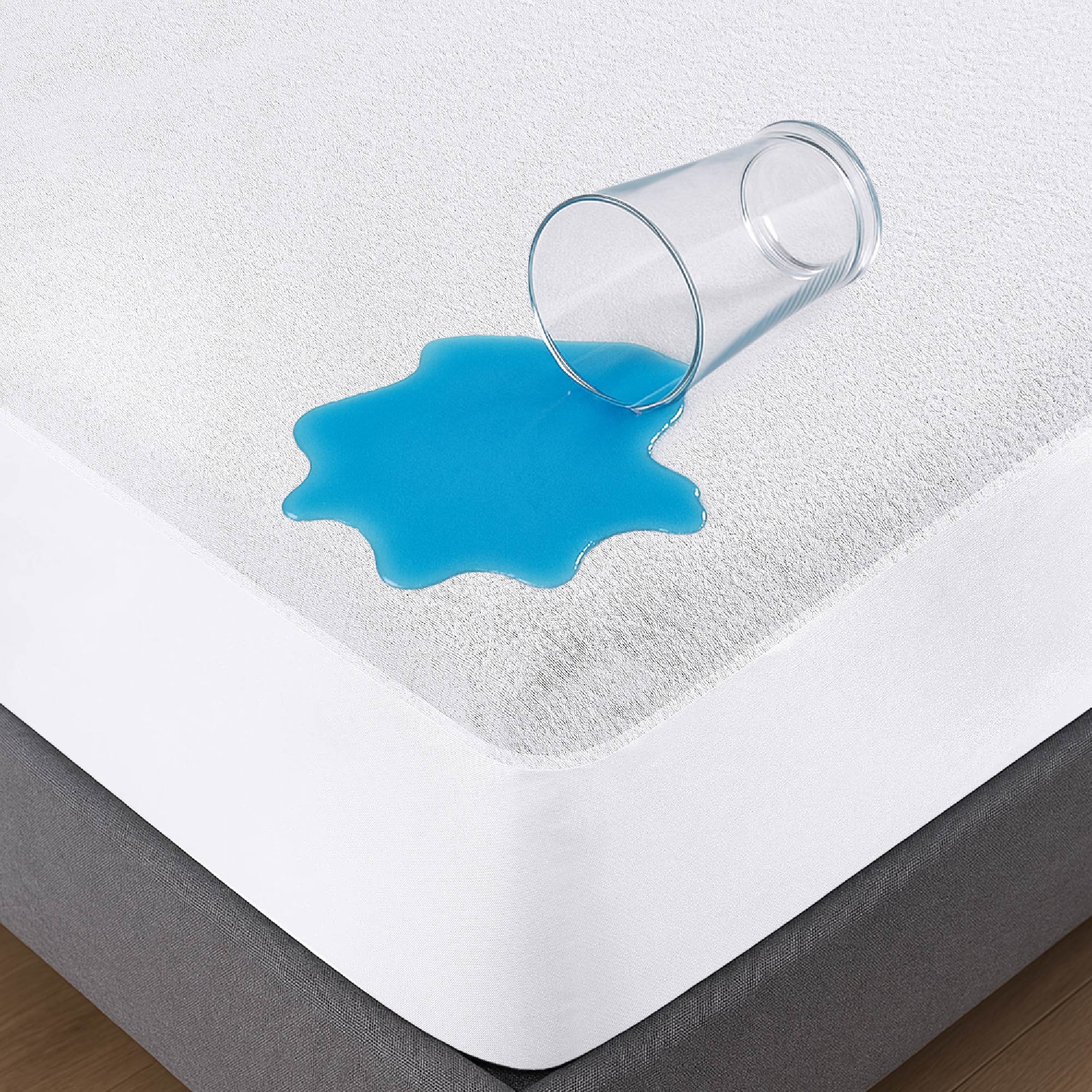 Coprimaterasso Impermeabile Proteggi Materasso Lenzuolo Sotto Bianco Cotone Microfibra Incontinenza Con Angoli Elasticizzati Resistente Antiacaro Traspirante Anziani Bambini Matrimoniale180x200Cm