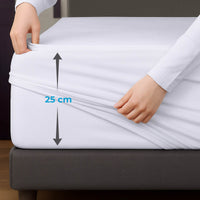Coprimaterasso Impermeabile Proteggi Materasso Lenzuolo Sotto Bianco Cotone Microfibra Incontinenza Con Angoli Elasticizzati Resistente Antiacaro Traspirante Anziani Bambini Matrimoniale180x200Cm