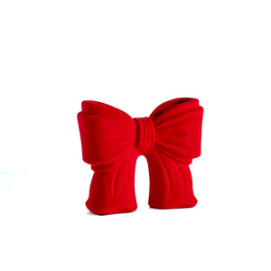 Vaso Decorativo Moderno da Interno in Ceramica – Collezione Design Elegante per Arredo Casa,Vasi Da Soggiorno, Tavolo o Salotto Soprammobile Di Design Fiocco - Rosso effetto Velluto